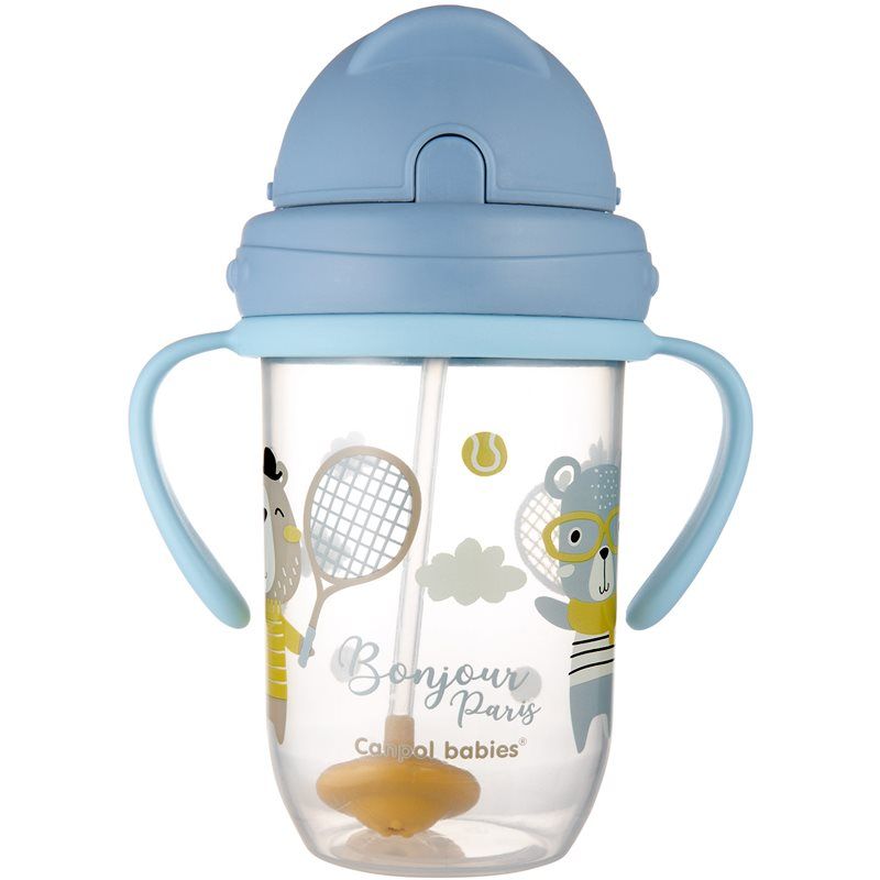 canpol babies Bonjour Paris Cup kuppi sisältää pillin Blue 270 ml