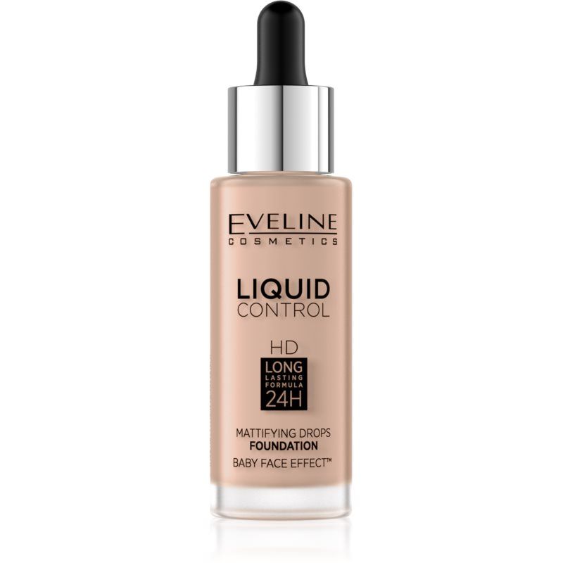 Eveline Cosmetics Liquid Control nestemäinen meikkivoide sisältää pipetin sävy 025 Light Rose 32 ml