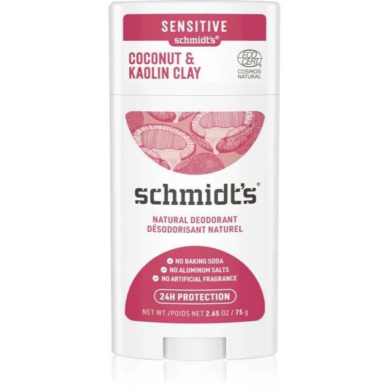 Schmidt's Coconut & Kaolin Clay deodoranttipuikko 24h 75 g