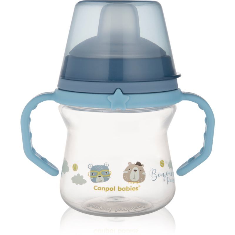 canpol babies Bonjour Paris FirstCup kuppi varustettu pidikkeellä Blue 6m+ 150 ml