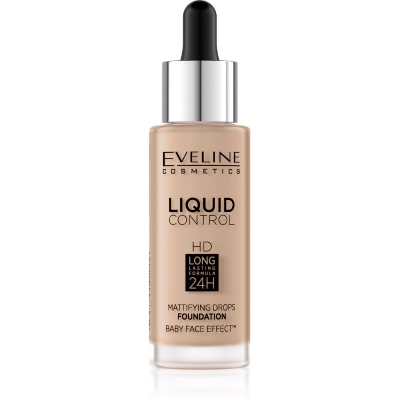 Eveline Cosmetics Liquid Control nestemäinen meikkivoide sisältää pipetin sävy 035 Natural Beige 32 ml