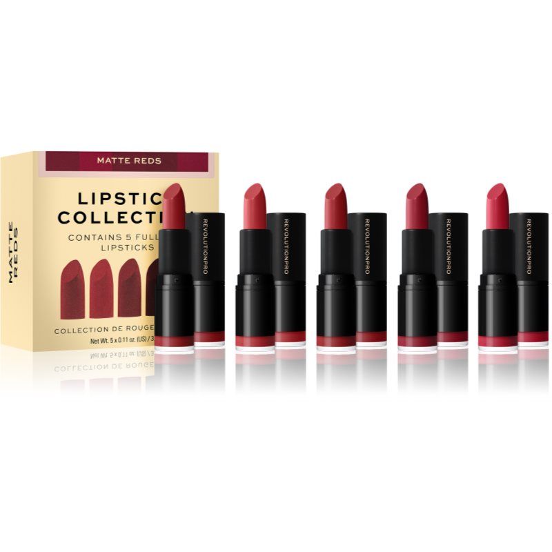 Revolution PRO Lipstick Collection huulipunasetti sävy Matte Reds 5 kpl