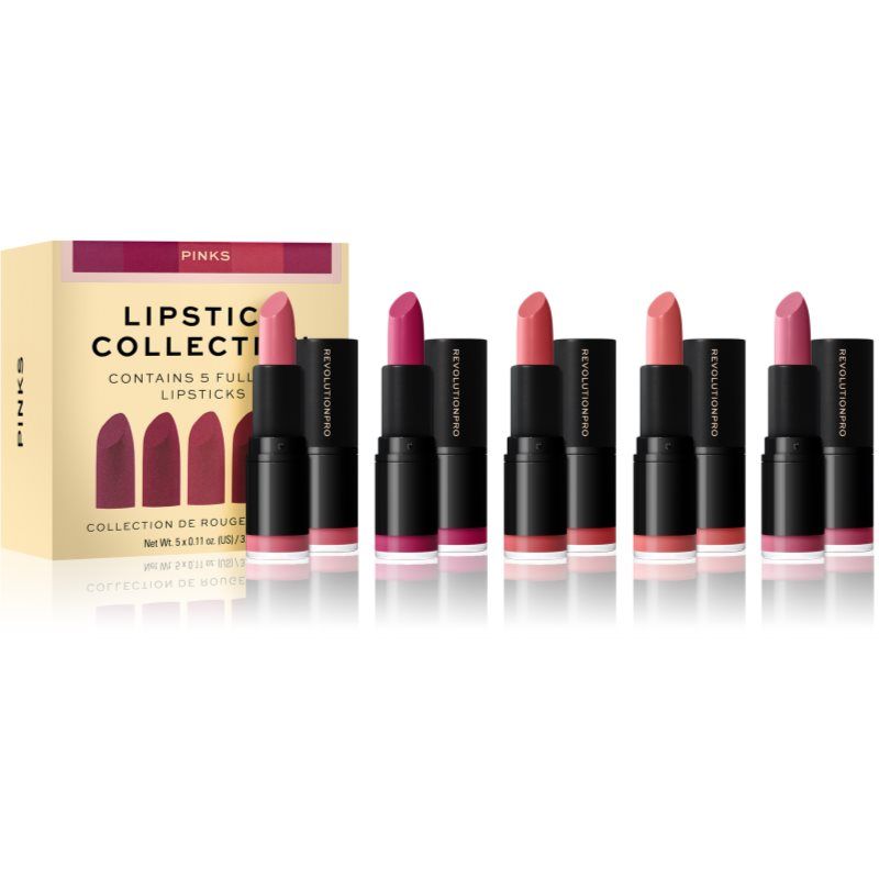 Revolution PRO Lipstick Collection huulipunasetti sävy Pinks 5 kpl