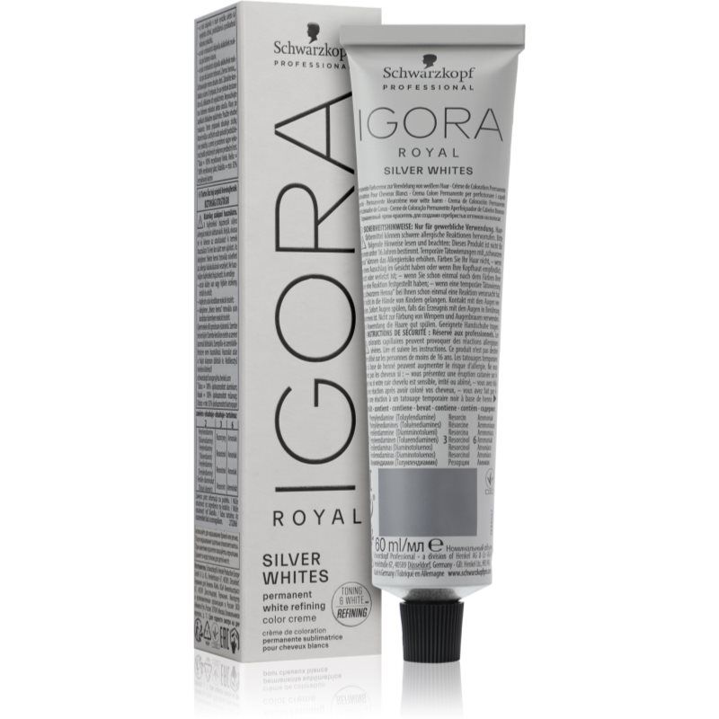 Schwarzkopf Professional IGORA Royal Absolutes SilverWhite sävyttävä puolikestoväri hopeanharmaille ja valkoisille hiuksille sävy Slate Grey 60 ml