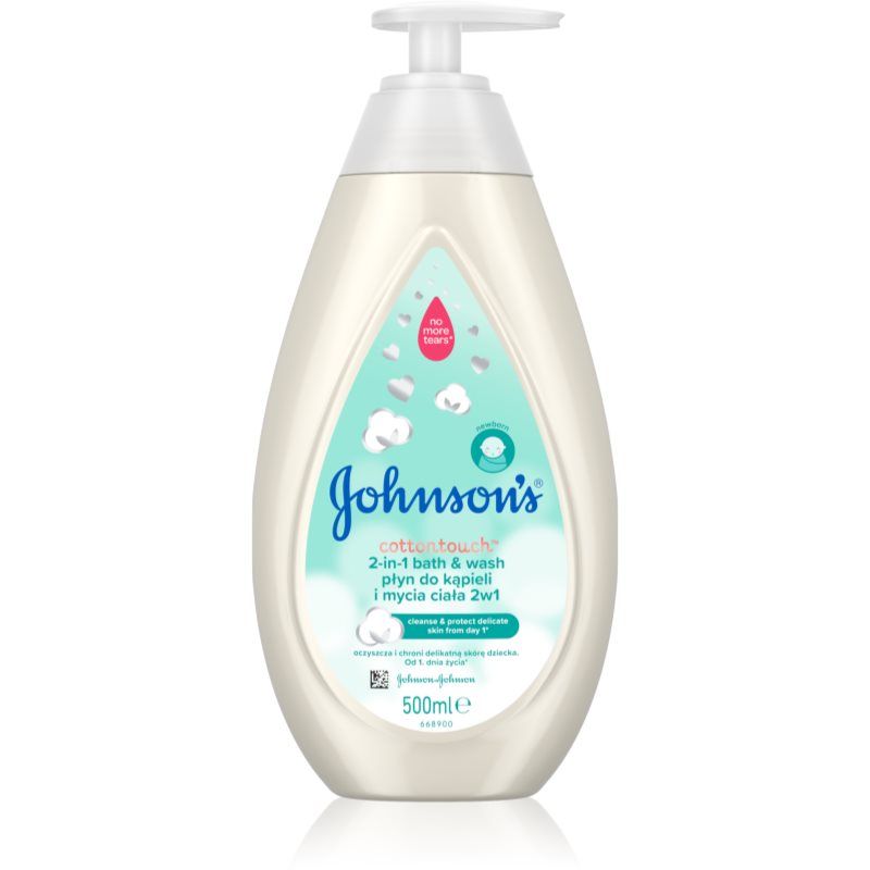 Johnson's® Cottontouch vaahtokylpy ja suihkugeeli 2in1 lapsille 500 ml