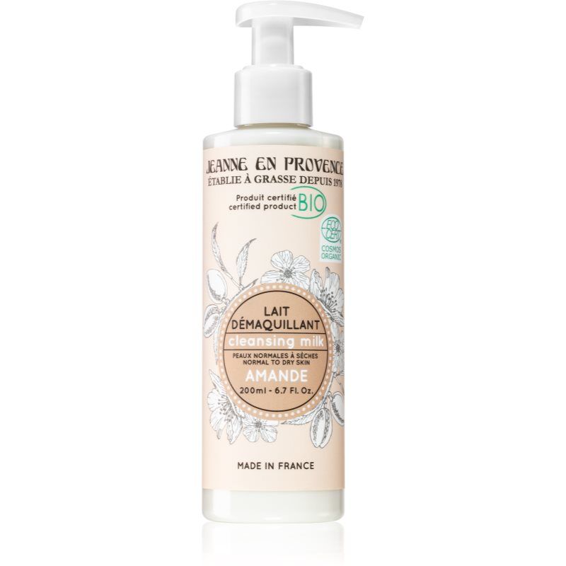 Jeanne en Provence BIO Almond puhdistava kasvomaito luomulaatua naisille 200 ml