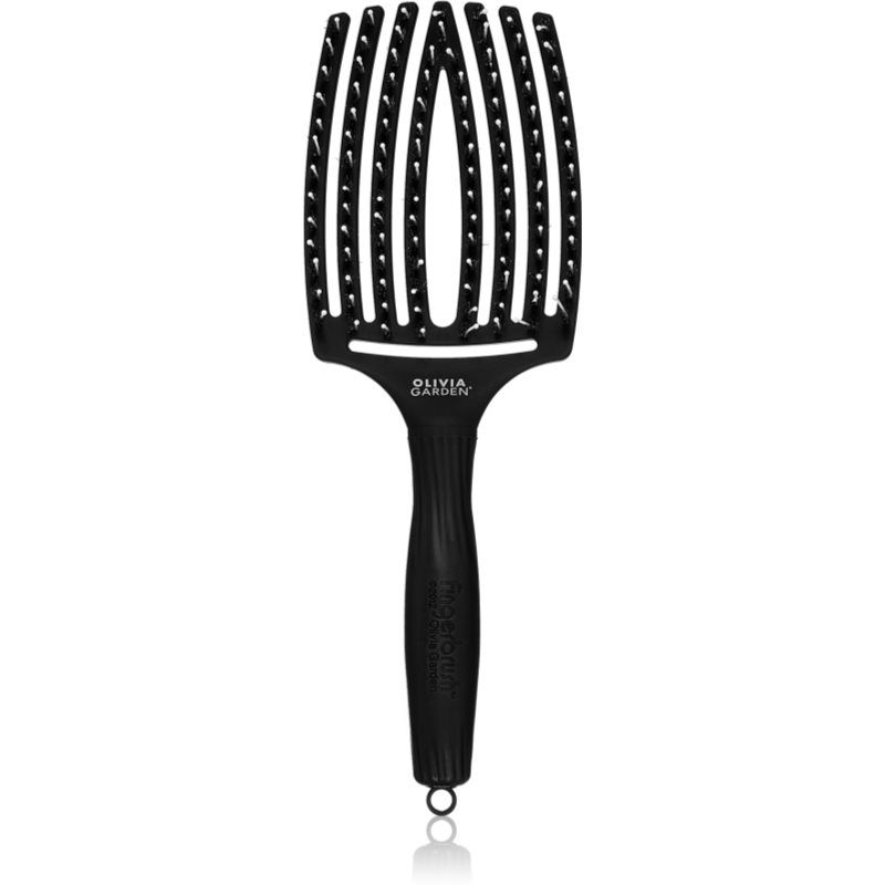 Olivia Garden Fingerbrush Combo iso litteä harja nailon- ja villisianharjakset Large 1 kpl