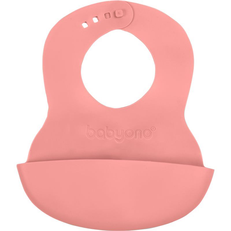 BabyOno Be Active Soft Bib ruokalappu Pink 6 m+ 1 kpl