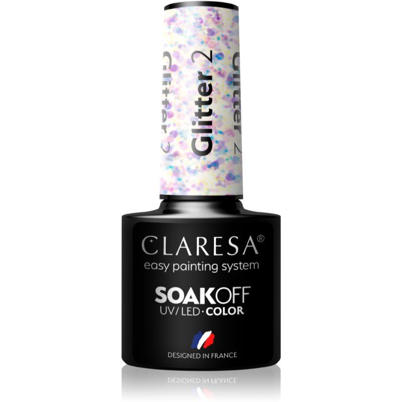 Claresa SoakOff UV/LED Color Glitter geelikynsilakka sävy 2 5 g