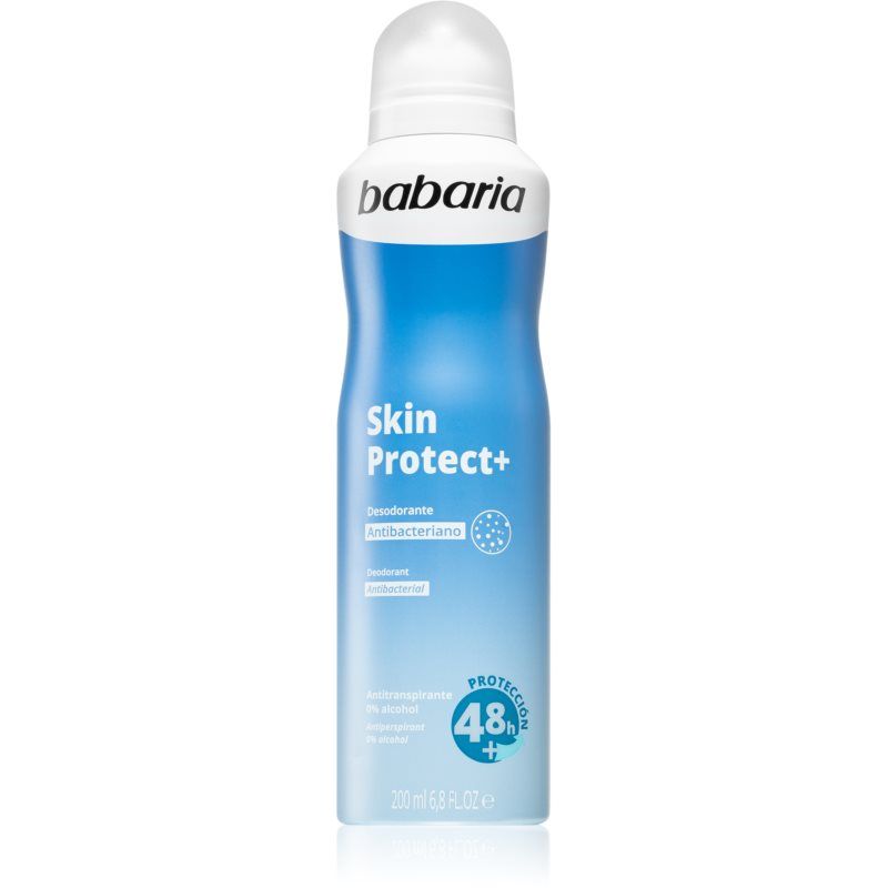 Babaria Deodorant Skin Protect+ deodoranttisuihke sisältää antibakteerisen ainesosan 200 ml
