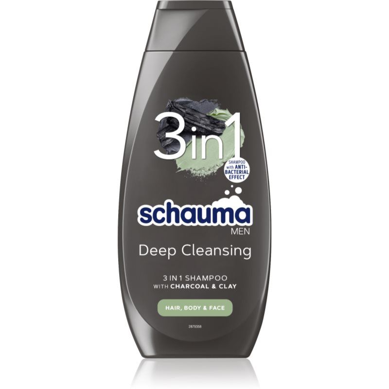 Schwarzkopf Schauma MEN aktiivihiiltä sisältävä shampoo kasvoille, vartalolle ja hiuksille 400 ml