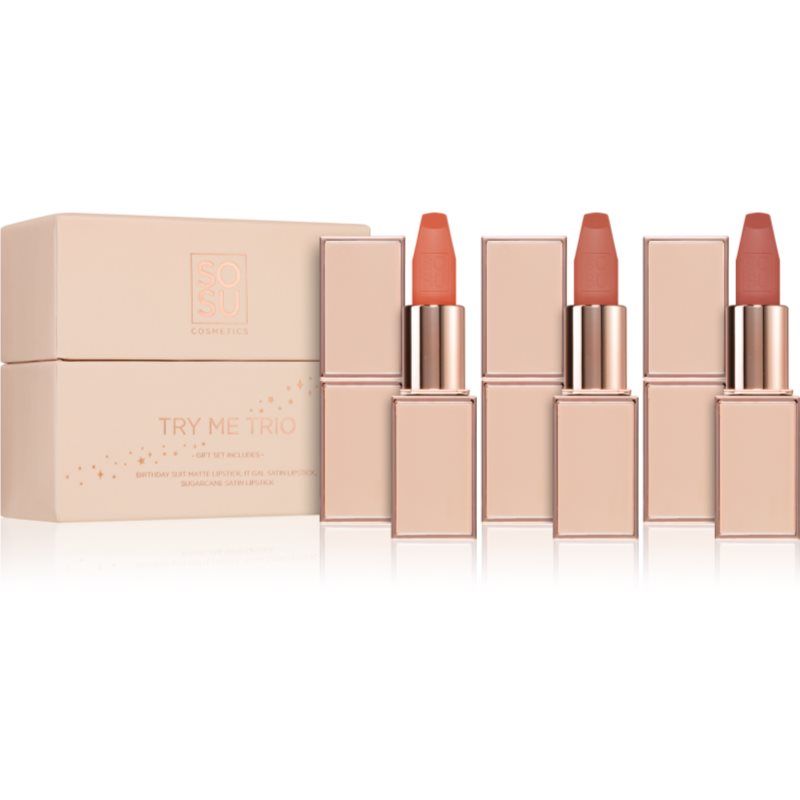 SOSU Cosmetics Try Me Trio huulipunasetti