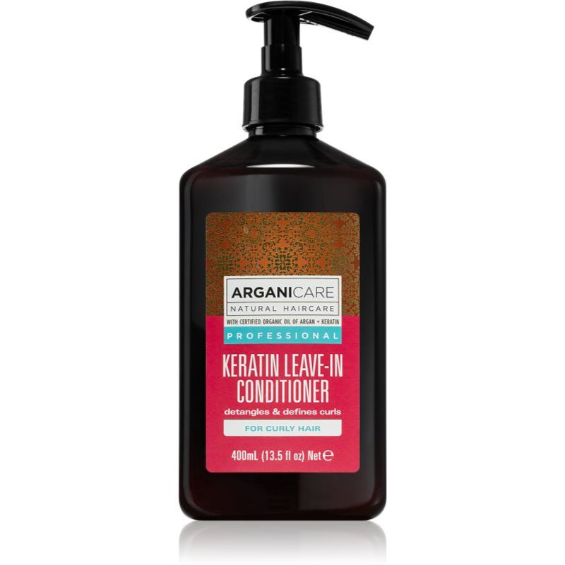 Arganicare Keratin Leave-In Conditioner hiuksiin jätettävä hoitoaine kiharille hiuksille 400 ml