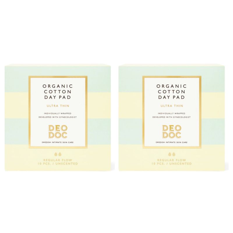 DeoDoc Organic Cotton Day Pad 2 pack