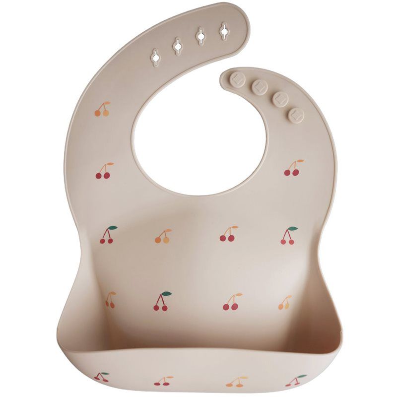 Mushie Silicone Baby Bib ruokalappu Cherries 1 kpl
