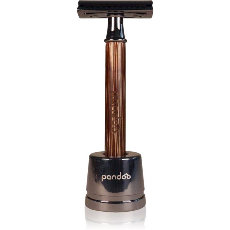 Pandoo Bamboo Safety Razor partakone + vaihtopää 10 ks Slim Handle 1 kpl