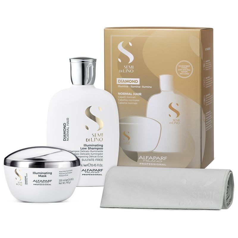 Alfaparf Milano Semi di Lino Diamond Illuminating setti (hiusten kiiltoa ja pehmeyttä lisäävä)