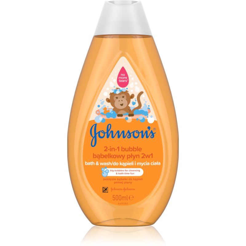 Johnson's® Wash and Bath vaahtokylpy ja suihkugeeli 2in1 500 ml