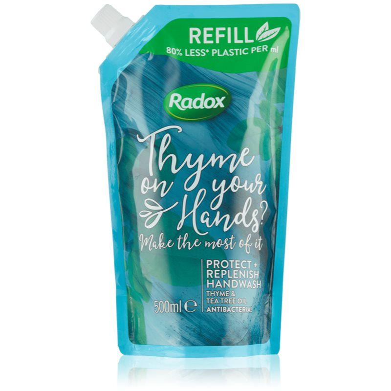 Radox Thyme on your hands? nestemäinen saippua sisältää antibakteerisen ainesosan 500 ml