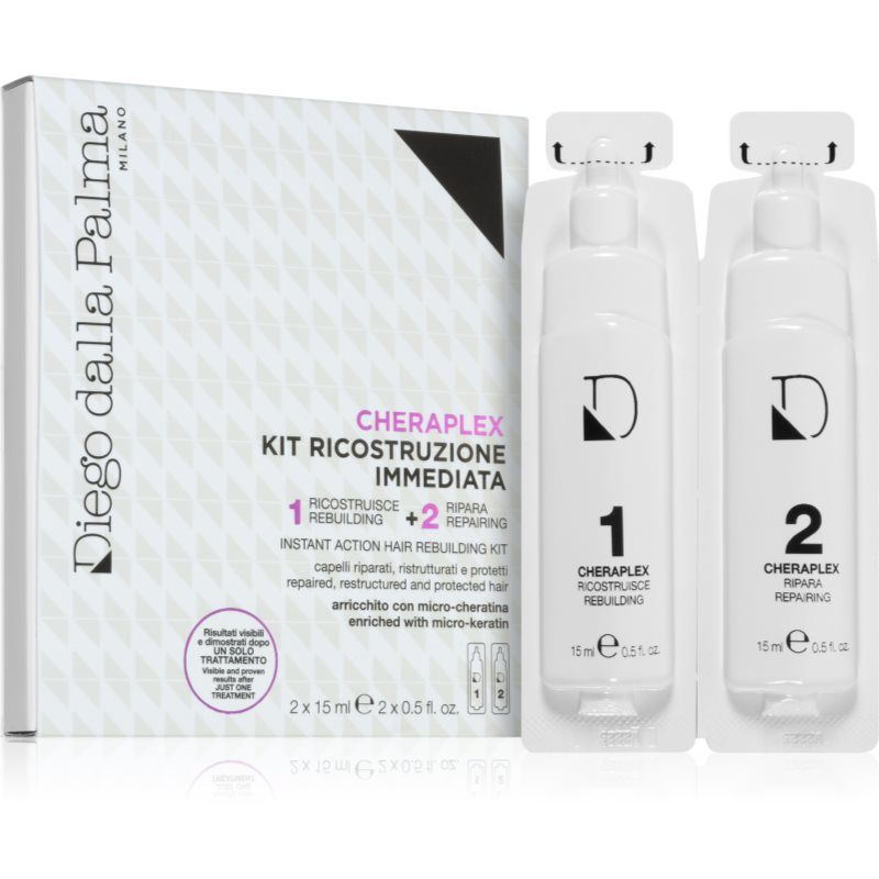 Diego dalla Palma Cheraplex Instant Action Hair Rebuilding Kit kaksivaiheinen hoito hiuksiin 2x15 ml