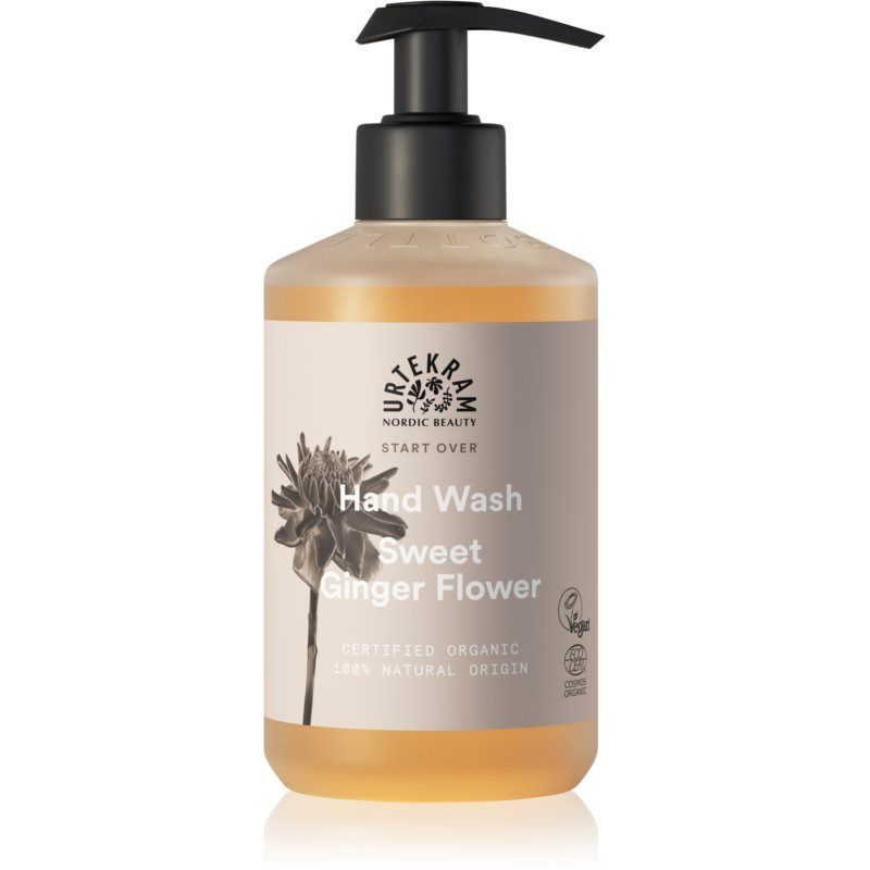 Urtekram Sweet Ginger Flower nestemäinen käsisaippua sisältää aloe- ja inkivääriuutteita 300 ml