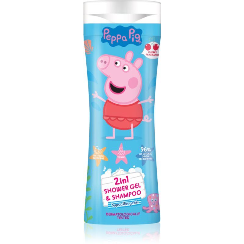 Peppa Pig Shower gel & Shampoo suihkugeeli ja shampoo 2in1 lapsille Cherry 300 ml