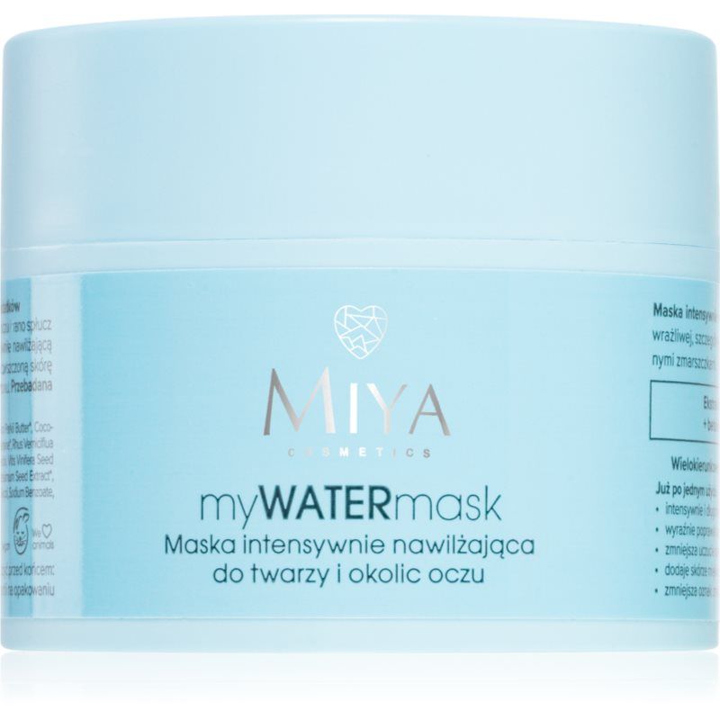 MIYA Cosmetics myWATERmask tehokosteuttava naamio kasvoille ja silmänympäryksiin 50 ml