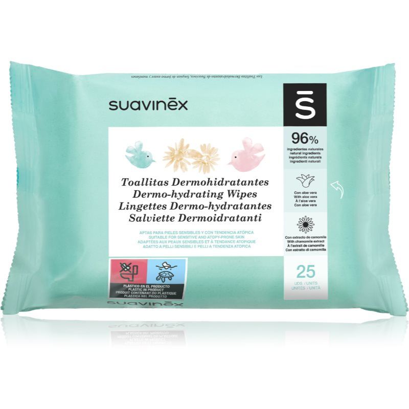 Suavinex Baby Dermo-hydrating Wipes kosteuspyyhkeet kasvoille ja vartalolle 25 kpl
