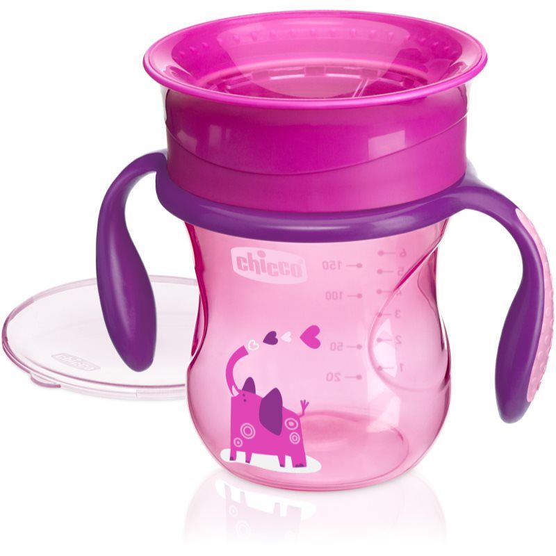 Chicco Perfect 360 harjoitusmuki varustettu pidikkeellä 12m+ Pink 200 ml