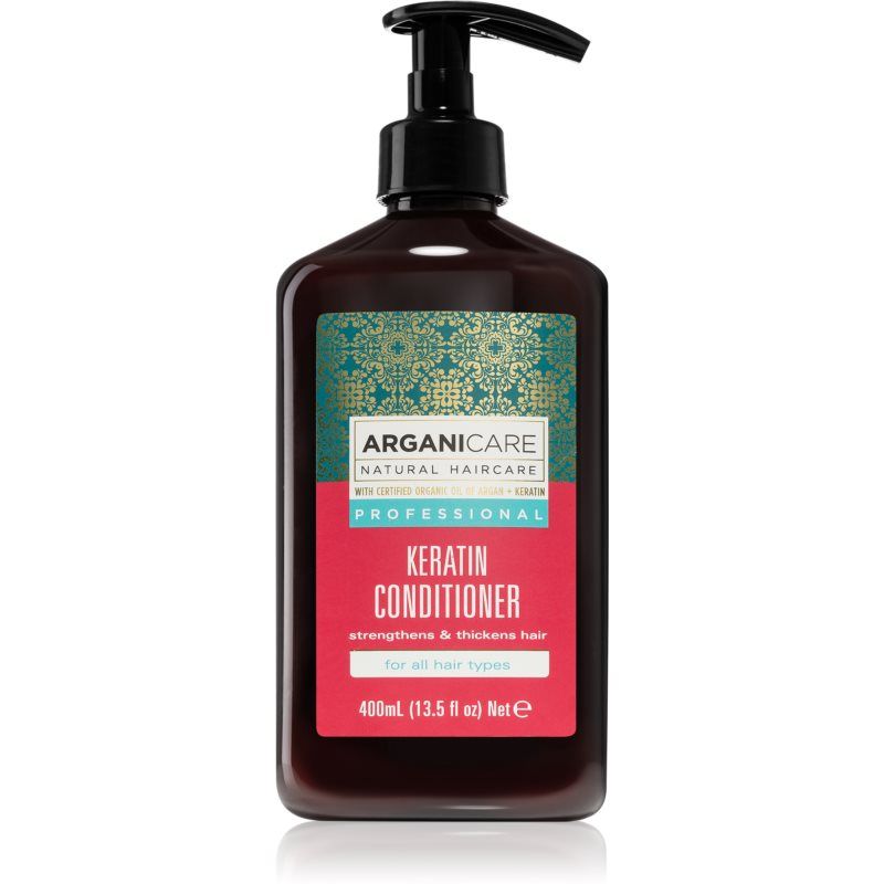 Arganicare Keratin Conditioner hoitoaine kemiallisesti käsitellyille, vaalennetuille tai vaurioituneille hiuksille 400 ml