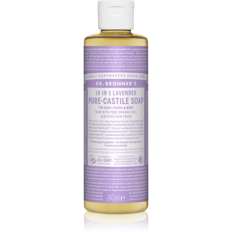 Dr. Bronner’s Lavender yleiskäyttöinen nestesaippua 240 ml