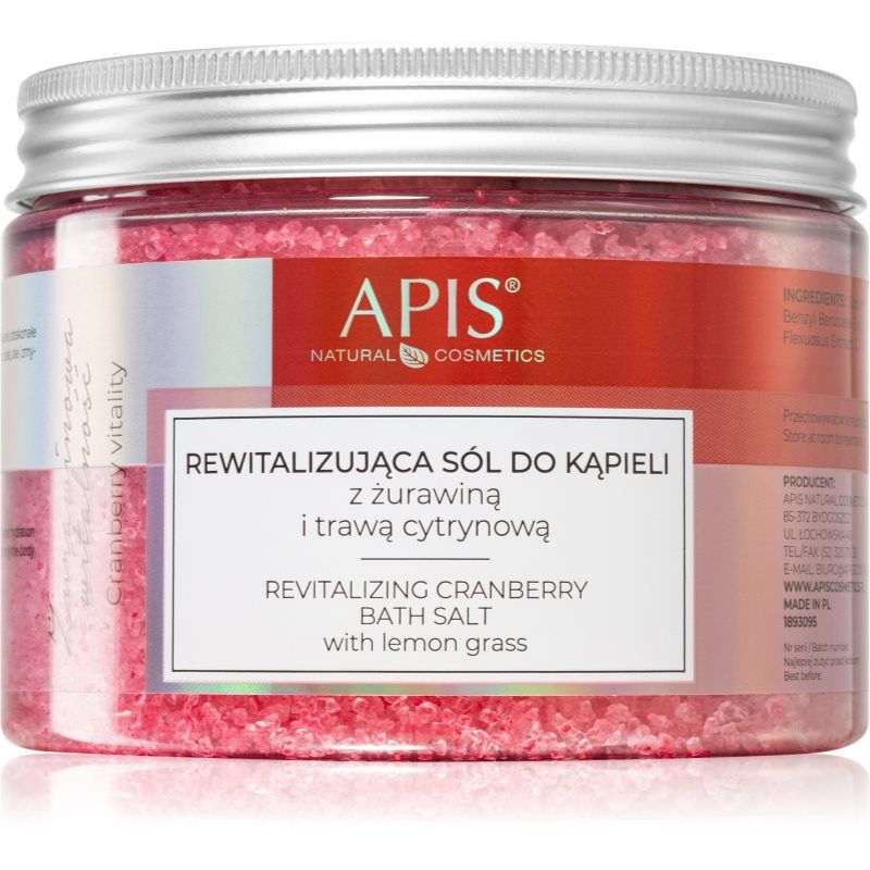 Apis Natural Cosmetics Cranberry Vitality rentouttava kylpysuola sisältää Kuolleenmeren kivennäisaineita 650 g