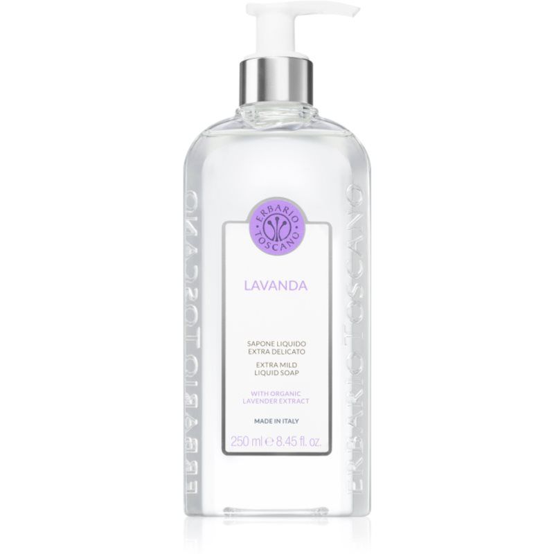 Erbario Toscano Lavanda hellävarainen nestemäinen käsisaippua tuoksuu laventelille 250 ml
