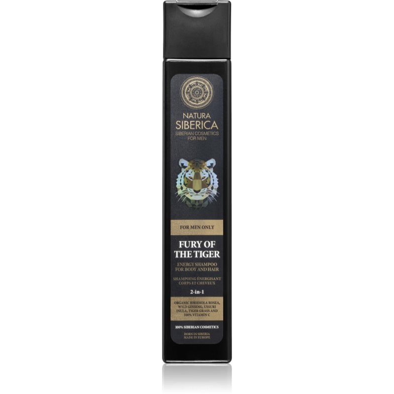 Natura Siberica For Men Only energisoiva shampoo hiuksiin ja vartalolle 250 ml