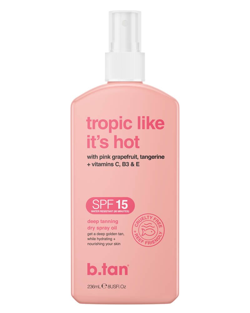 b.tan Tropic Like It's Hot Dry Spray Oil Sunscreen SPF 15 (U) 236 ml