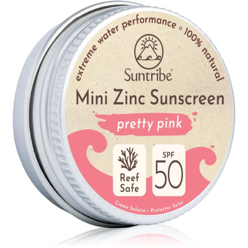 Suntribe Mini Zinc Sunscreen suojaava mineraalivoide kasvoille ja vartalolle SPF 50 Pretty Pink 15 g