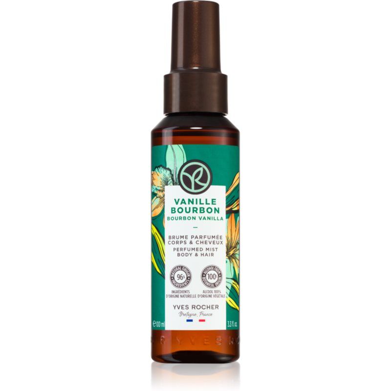 Yves Rocher Bain de Nature hajustettu vartalo- ja hiussuihke naisille Bourbon Vanilla 100 ml