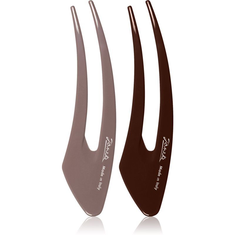Janeke Hair Clip hiussoljet Brown 2x15 cm