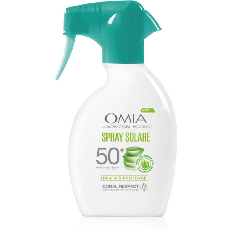 Omia Laboratories Aloe Vera del Salento aurinkosuojasuihke kosteuttava vaikutus SPF 50+ 200 ml