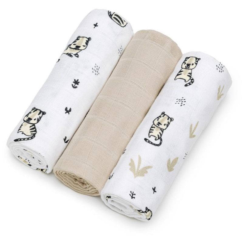 T-TOMI TETRA Cloth Diapers HIGH QUALITY kestovaipat Tigers70x70 cm 3 kpl