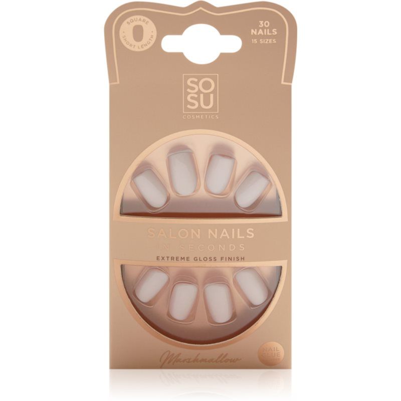 SOSU Cosmetics Salon Nails tekokynnet sävy Marshmallow 30 kpl