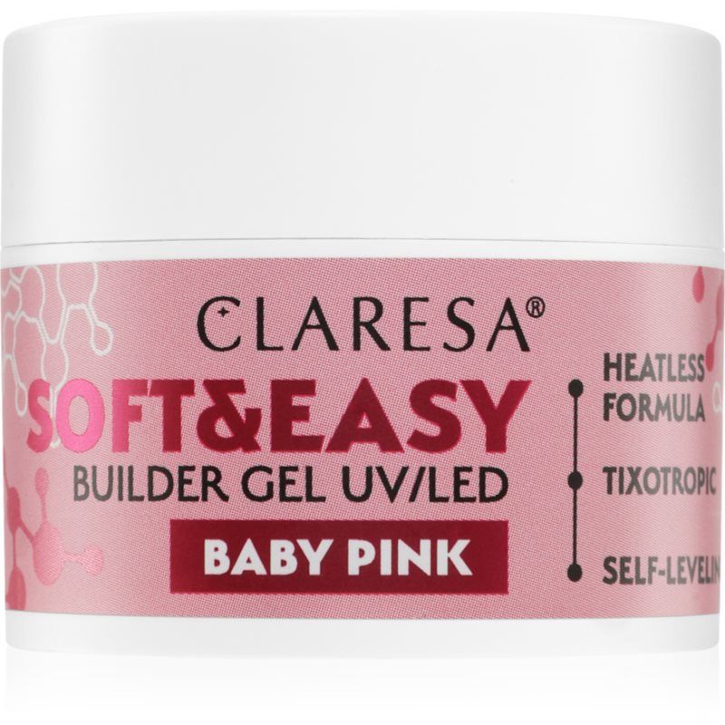 Claresa Soft&Easy Builder Gel pohjustusgeeli kynsiin sävy Baby Pink 12 g