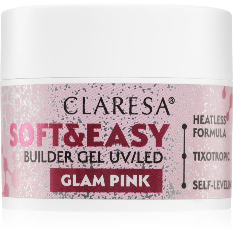 Claresa Soft&Easy Builder Gel pohjustusgeeli kynsiin sävy Glam Pink 12 g