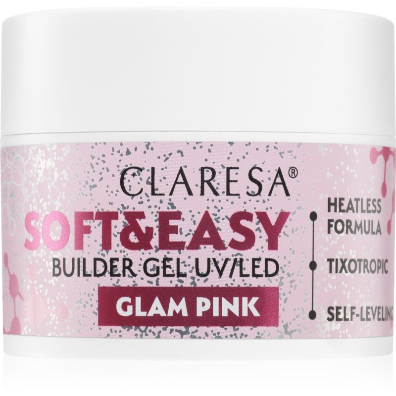 Claresa Soft&Easy Builder Gel pohjustusgeeli kynsiin sävy Glam Pink 45 g