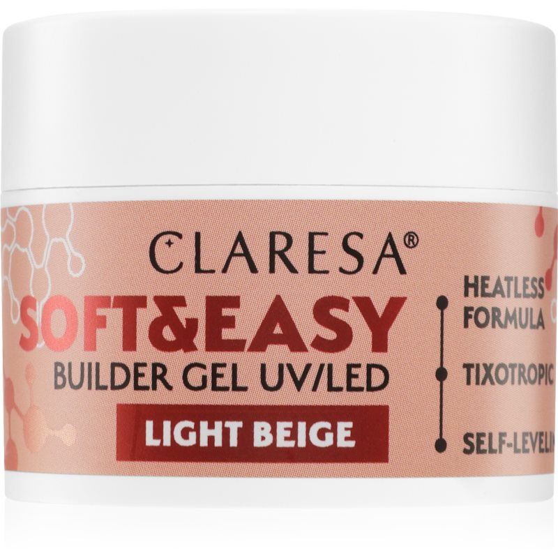 Claresa Soft&Easy Builder Gel pohjustusgeeli kynsiin sävy Light Beige 12 g