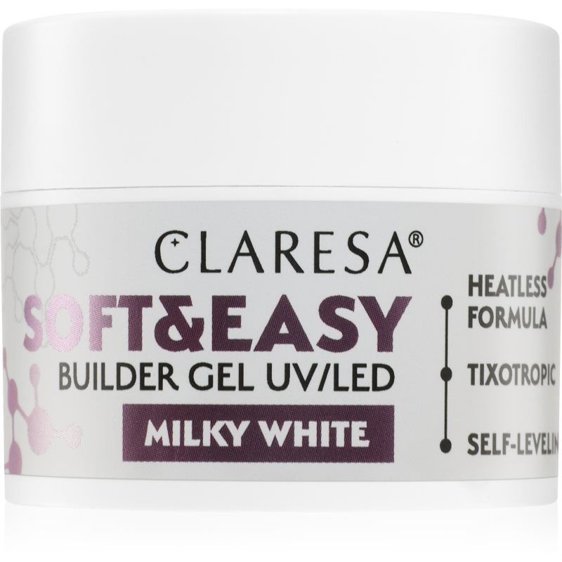 Claresa Soft&Easy Builder Gel pohjustusgeeli kynsiin sävy Milky White 12 g