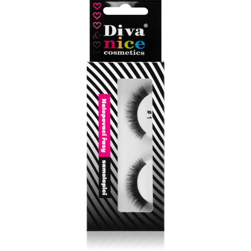 Diva & Nice Cosmetics Accessories Lashes liimattavat ripset aidoista hiuksista No. 1 1 kpl