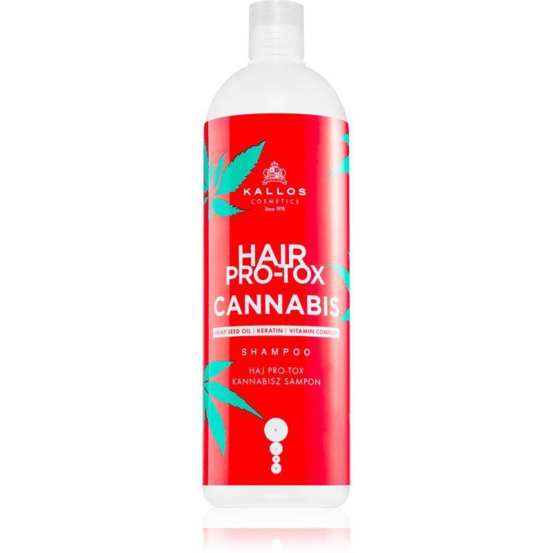 Kallos Hair Pro-Tox Cannabis elvyttävä shampoo sisältää hamppuöljyä 500 ml