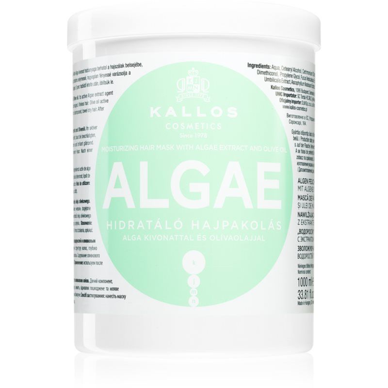 Kallos KJMN Professional Algae kosteuttava naamio sisältää levä- ja oliiviöljyuutteita 1000 ml