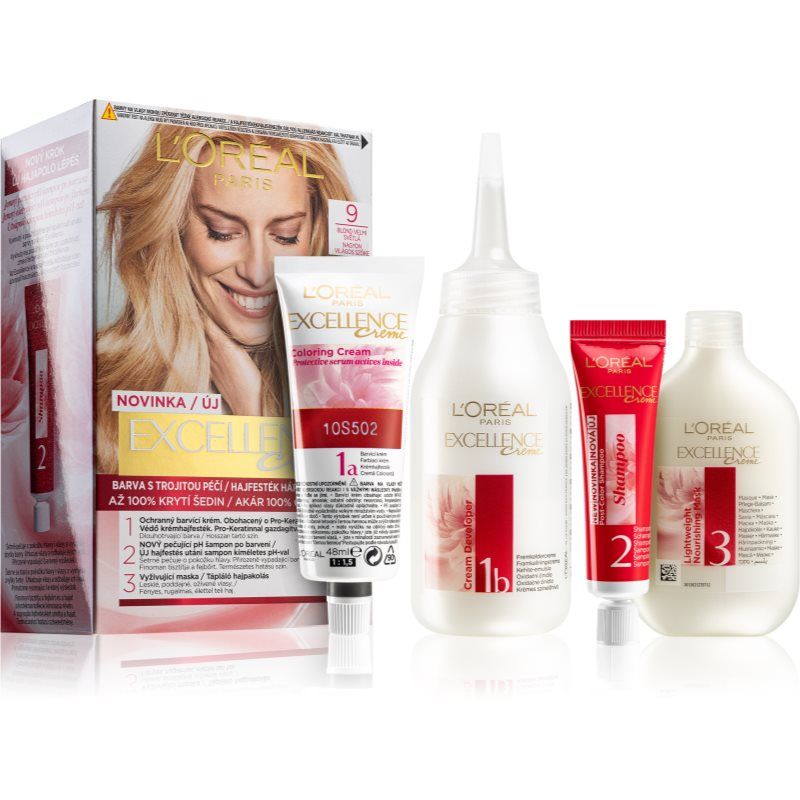L’Oréal Paris Excellence Creme hiusväri sävy 9 Light Natural Blonde 1 kpl
